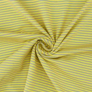 Jersey Stoff gestreift, 2,5mm, neongelb/grau