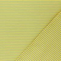 Jersey Stoff gestreift, 2,5mm, neongelb/grau