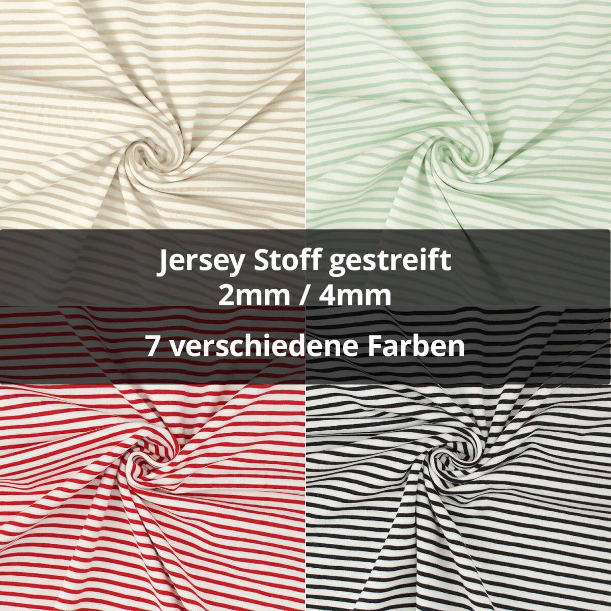 Jersey Stoff gestreift, 2mm und 4mm
