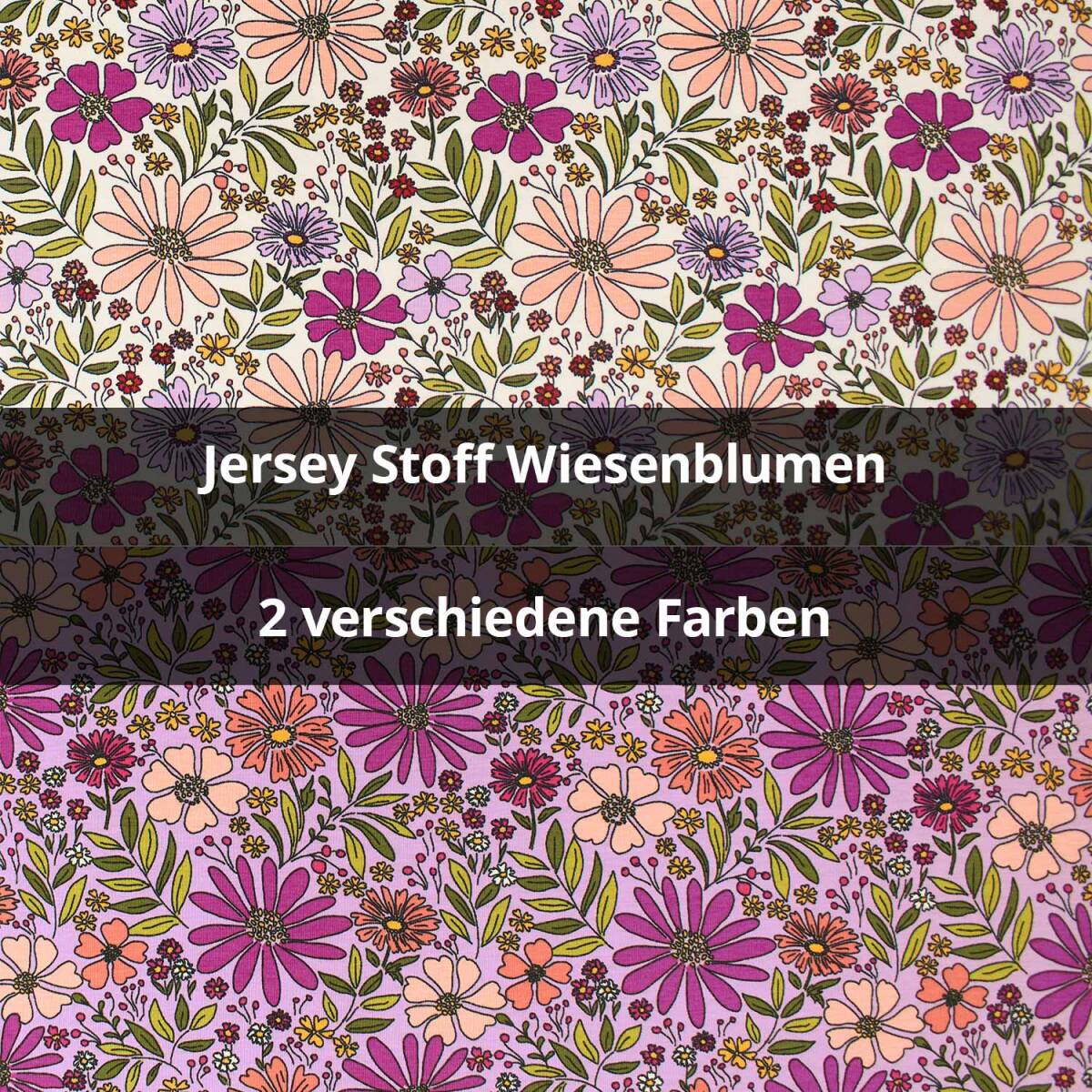 Jersey Stoff Wiesenblumen box