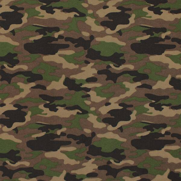 Sweatstoff Camouflage, angeraut, armeegrün