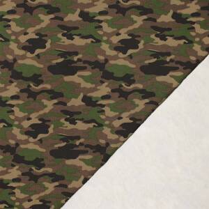 Sweatstoff Camouflage, angeraut, armeegrün