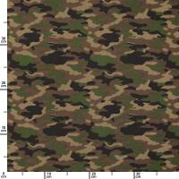Sweatstoff Camouflage, angeraut, armeegrün