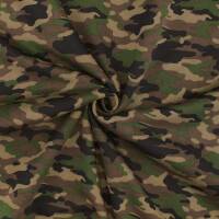 Sweatstoff Camouflage, angeraut, armeegrün