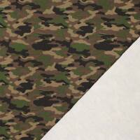Sweatstoff Camouflage, angeraut, armeegrün