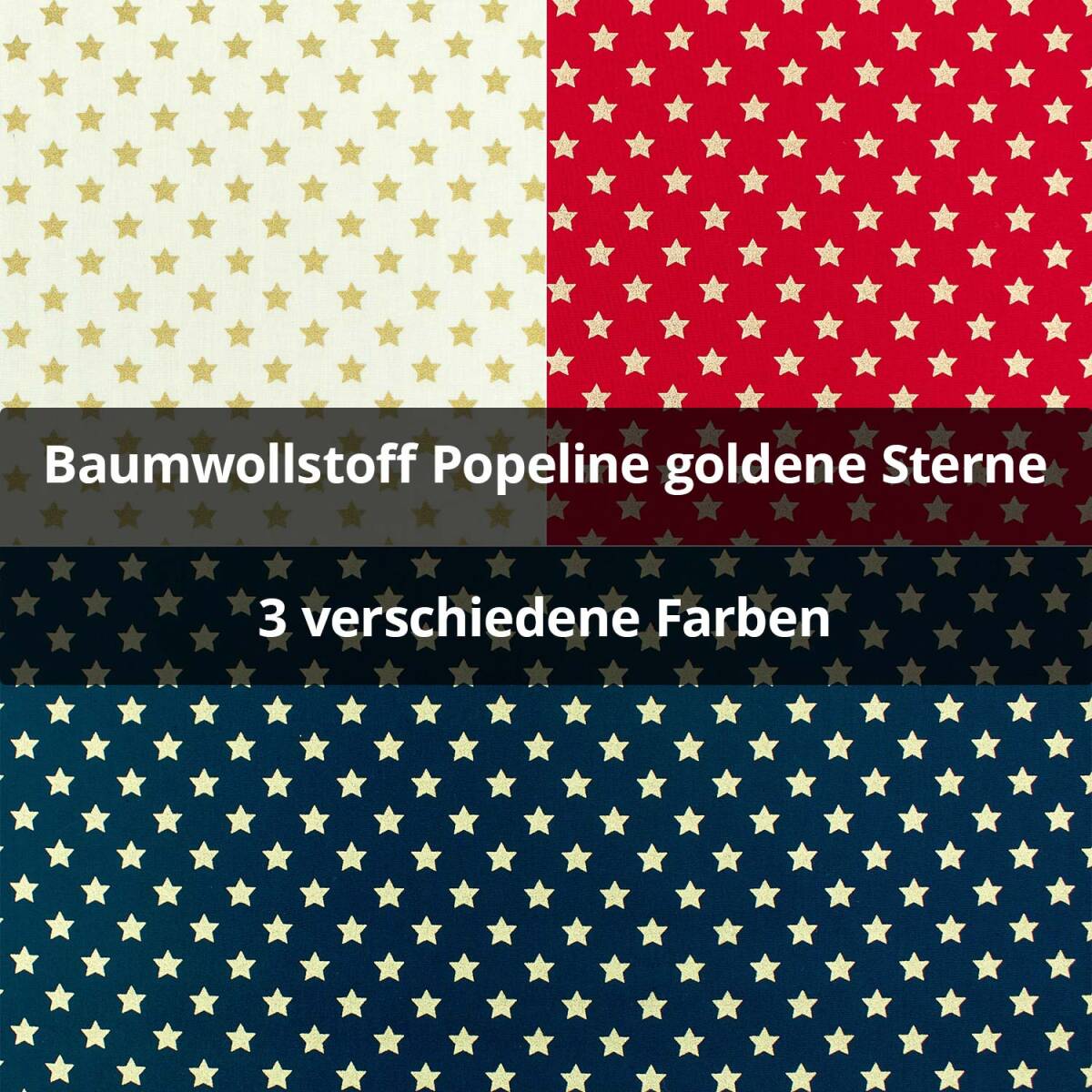 Baumwollstoff Popeline goldene Sterne