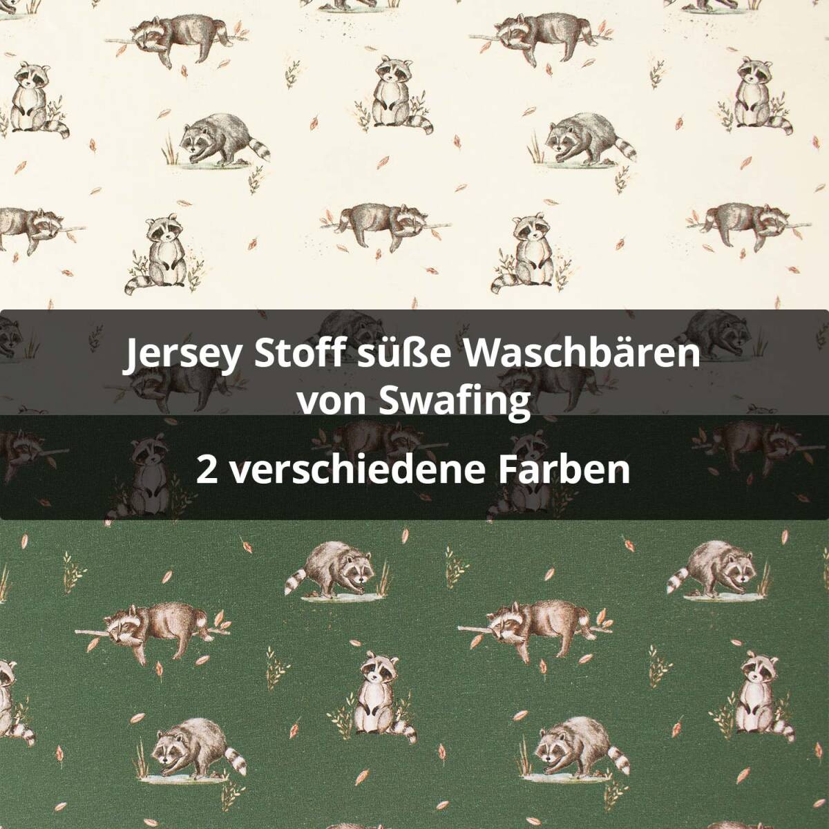 Jersey Stoff süße Waschbären