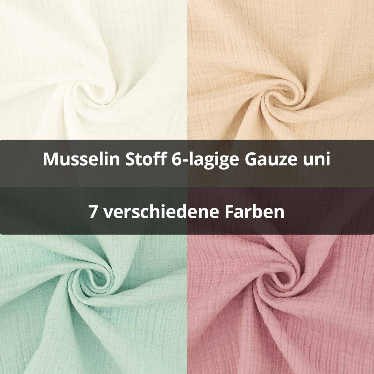 Musselin Stoff 6-lagige Gauze, uni