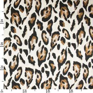 Viskose Satin Stoff Leoprint, natur