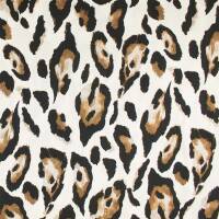 Viskose Satin Stoff Leoprint, natur