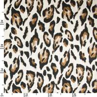 Viskose Satin Stoff Leoprint, natur