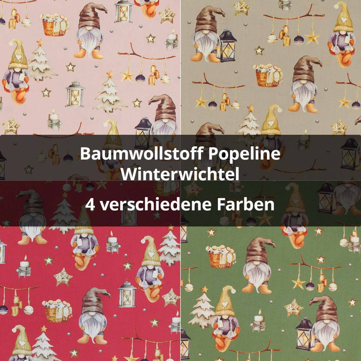 Baumwollstoff Popeline Winterwichtel