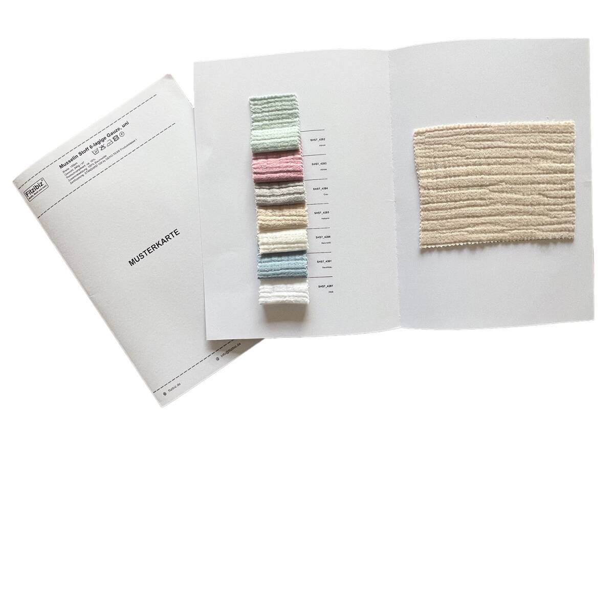Musterkarte - Musselin 6-lagige Gauze, uni