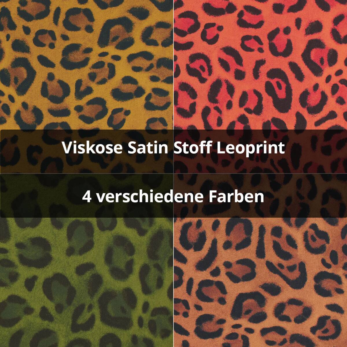 Viskose Satin Stoff Leoprint box