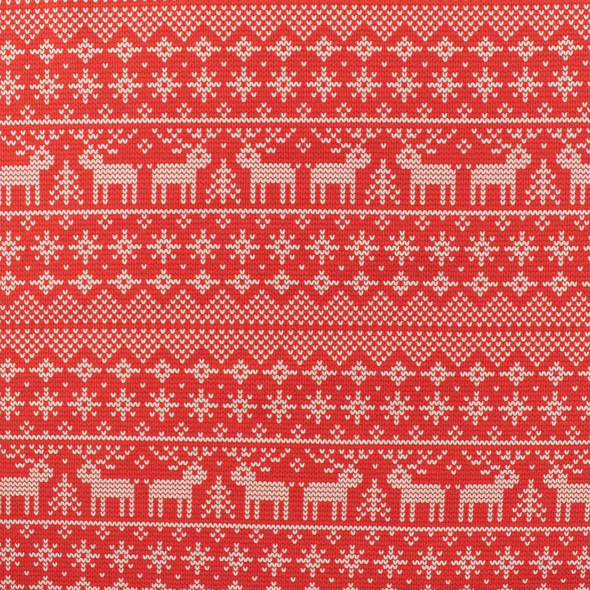 Sweatstoff Norwegermuster Holly, angeraut, rot