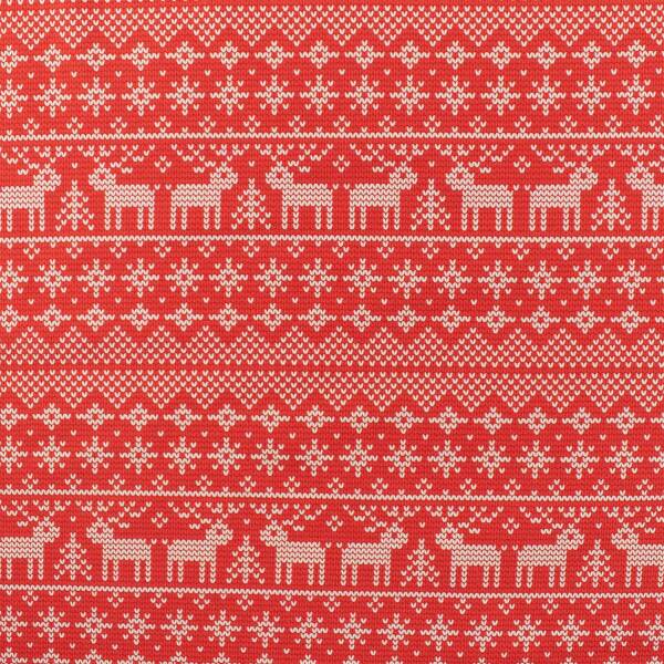 Sweatstoff Norwegermuster Holly, angeraut, rot