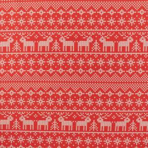 Sweatstoff Norwegermuster Holly, angeraut, rot