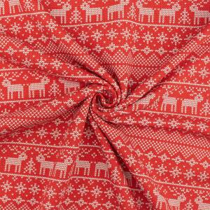 Sweatstoff Norwegermuster Holly, angeraut, rot