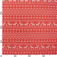 Sweatstoff Norwegermuster Holly, angeraut, rot