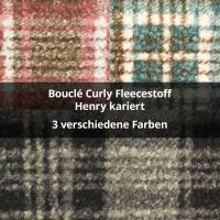 Bouclé Curly Fleecestoff Henry, kariert