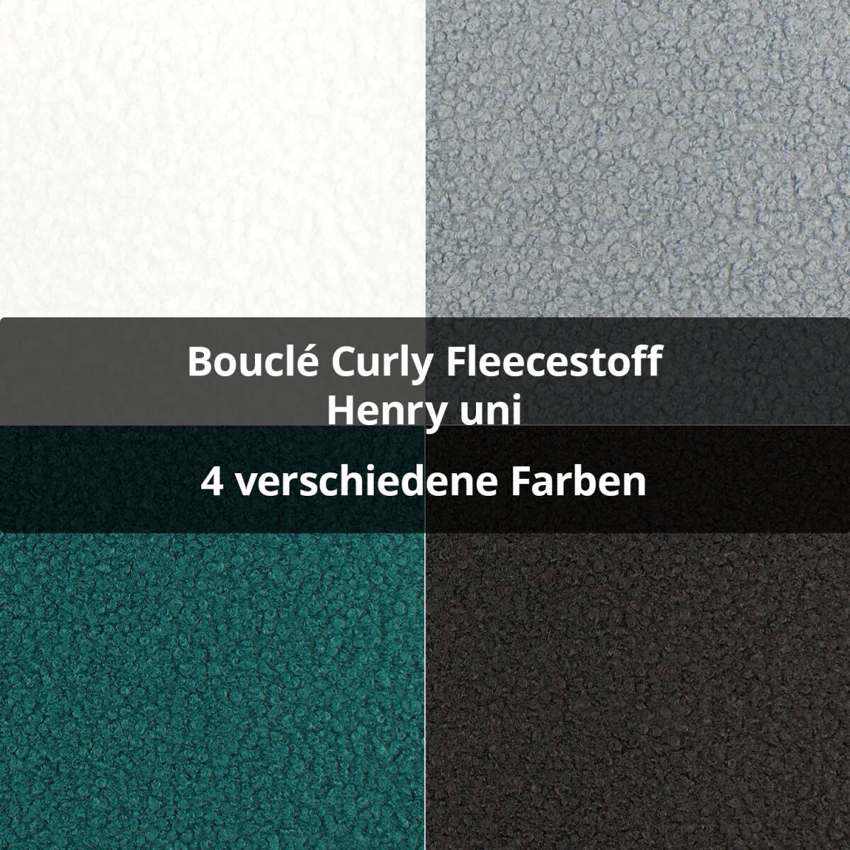 Bouclé Curly Fleecestoff Herny, uni