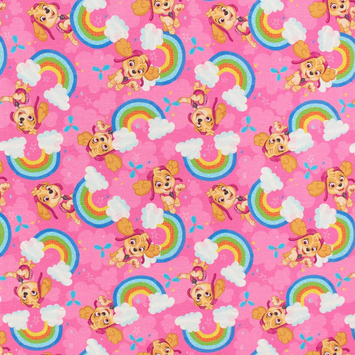 Jersey Stoff Paw Patrol Skye, Regenbogen, pink
