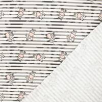 Jersey Stoff süße Zebras, gestreift, grau/weiß