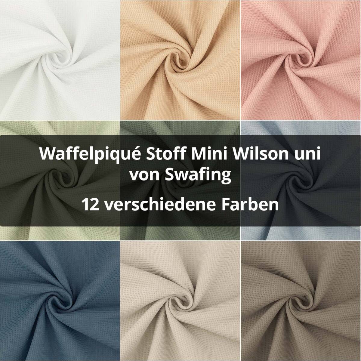 Waffelpiqué Stoff Mini Wilson, uni