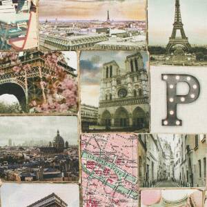 Halbpanama Stoff Paris, mehrfarbig