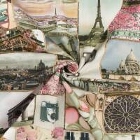 Halbpanama Stoff Paris, mehrfarbig