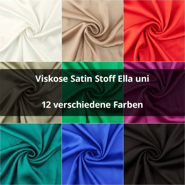 Viskose Satin Stoff Ella, uni
