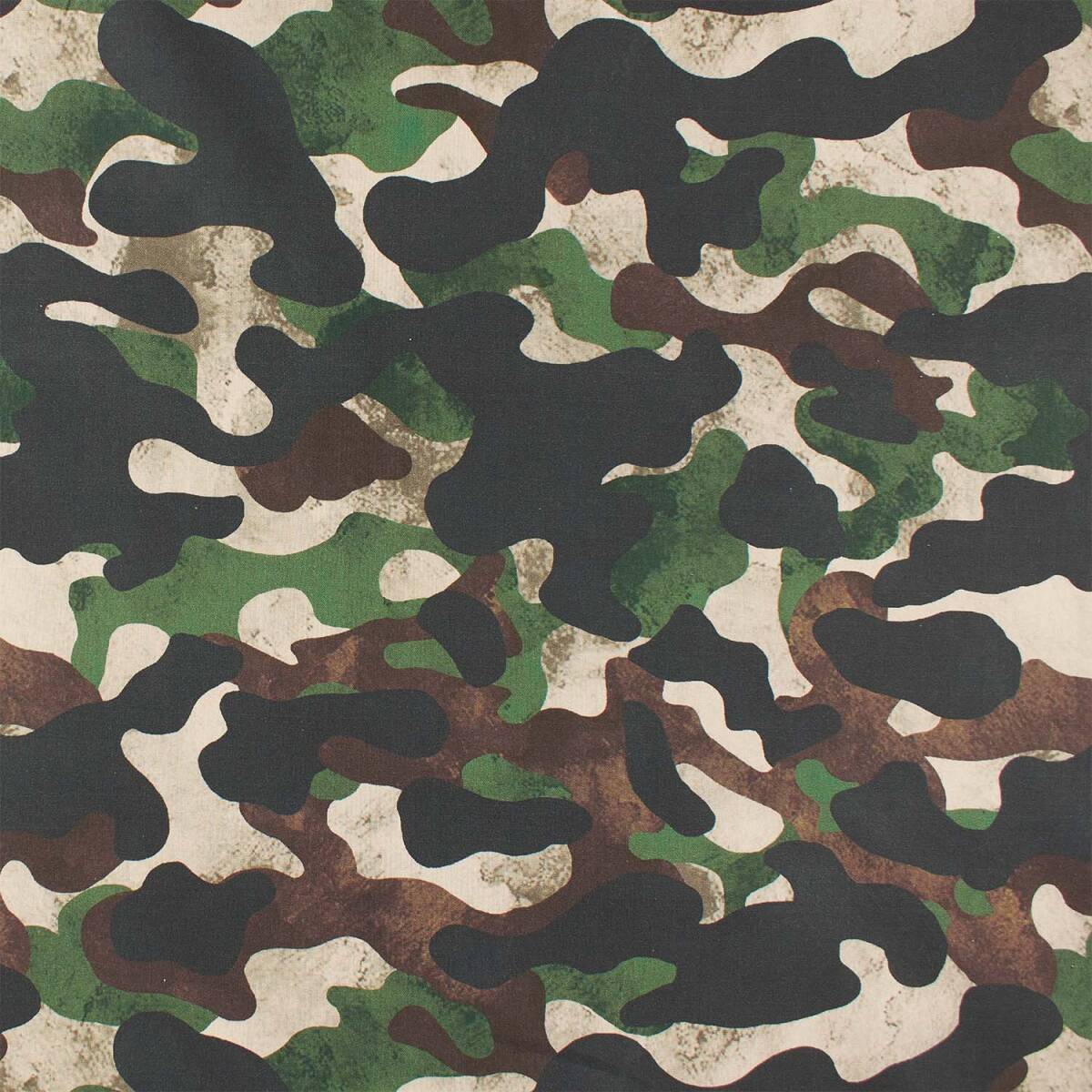 Baumwollstoff Popeline Camouflage, mehrf box