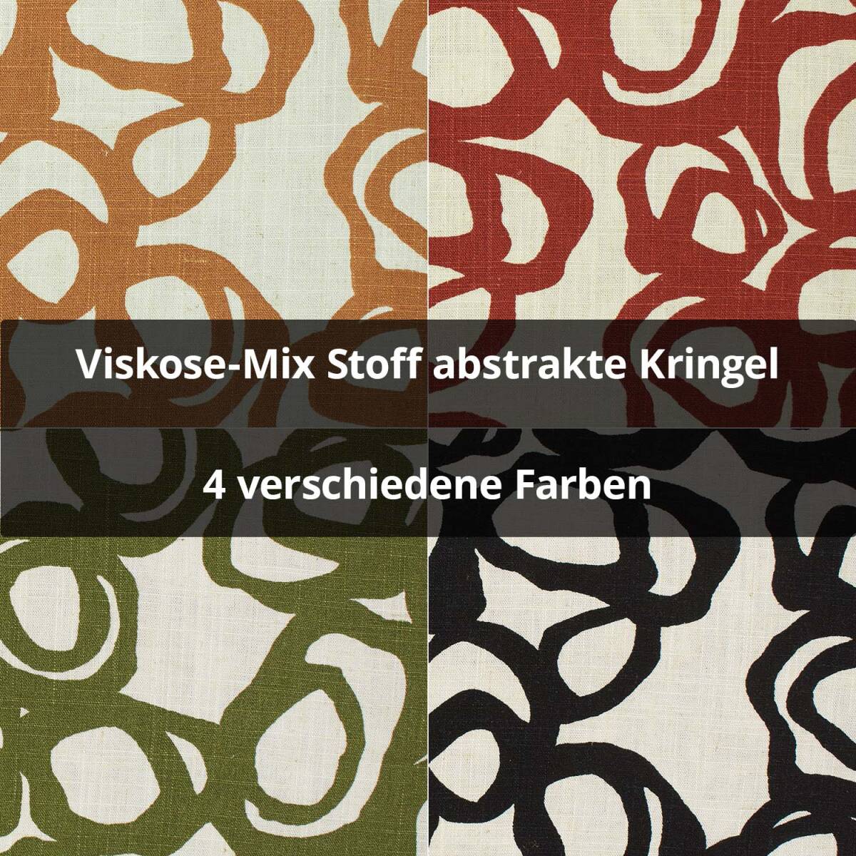 Viskose-Leinen Mix Stoff abstrakte Kringel