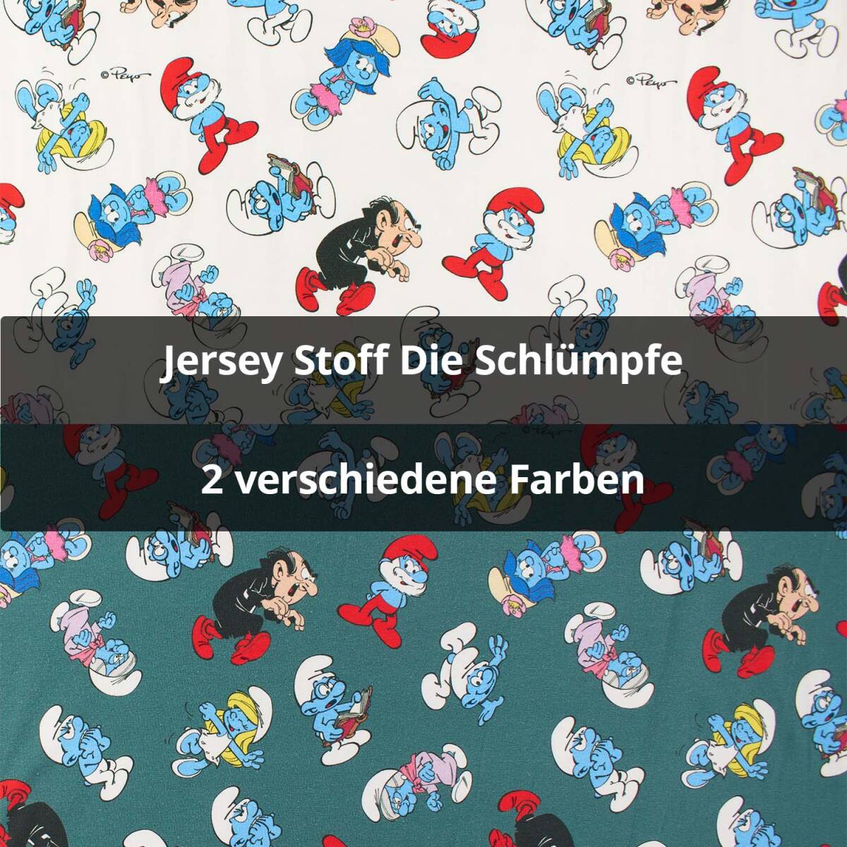Jersey Stoff Die Schlümpfe