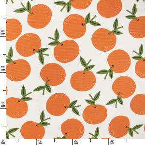 Canvas Stoff Orangen, weiß