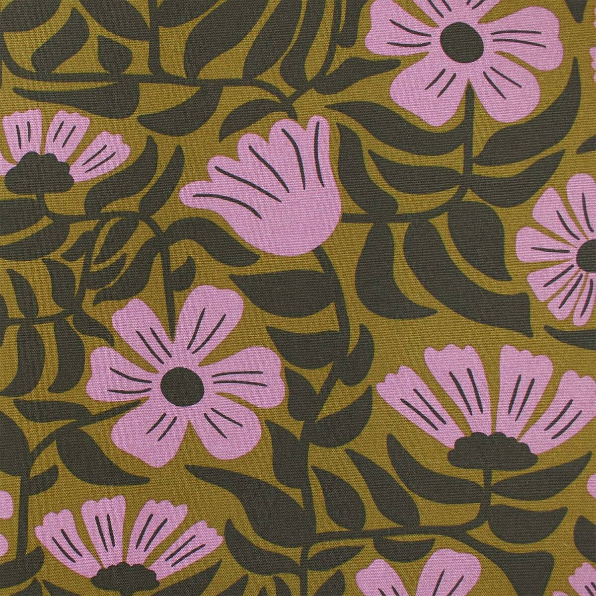 Canvas Stoff Blumenranken siebziger Jahr box
