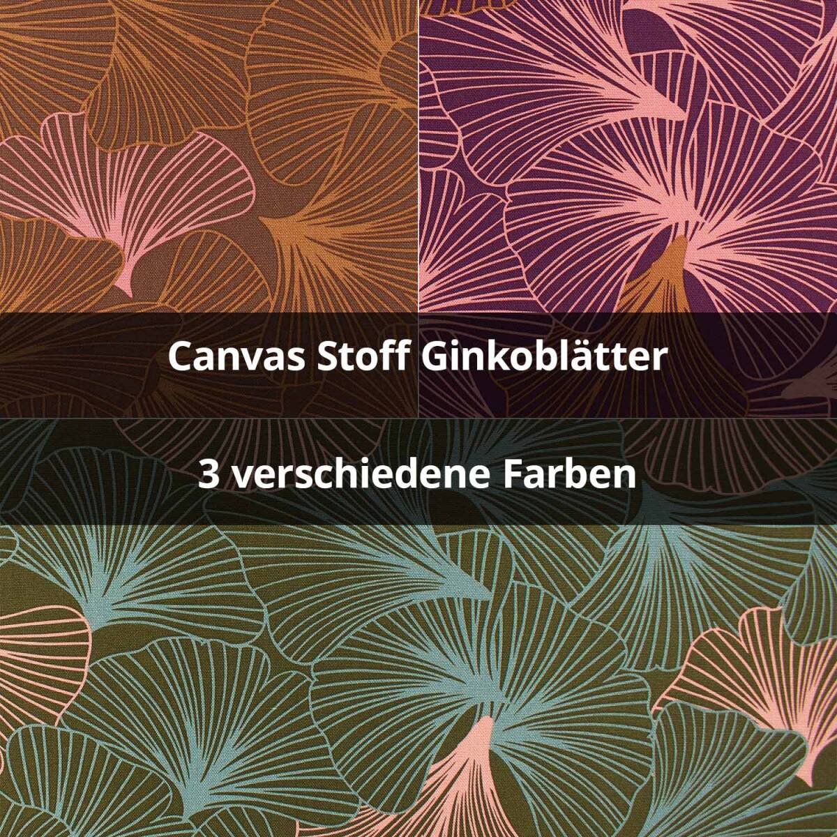 Canvas Stoff Ginkoblätter box