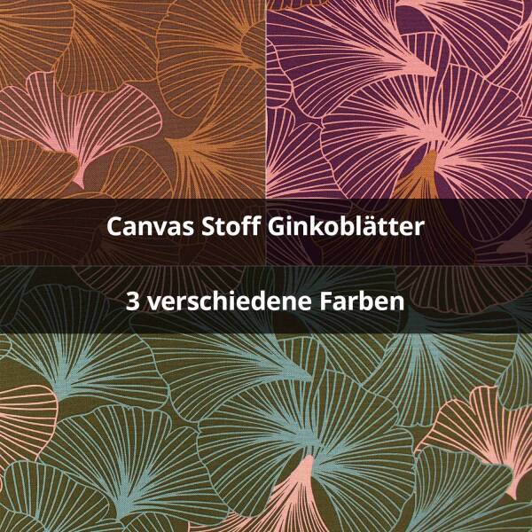 Canvas Stoff Ginkoblätter