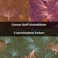 Canvas Stoff Ginkoblätter