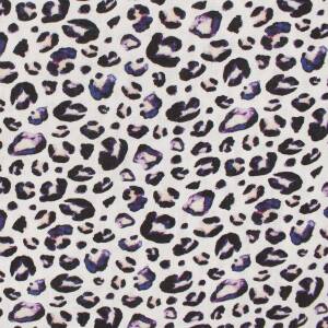 Musselin Stoff Leoprint, Double Gauze, weiß