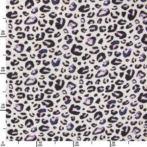 Musselin Stoff Leoprint, Double Gauze, weiß