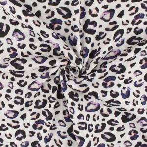 Musselin Stoff Leoprint, Double Gauze, weiß
