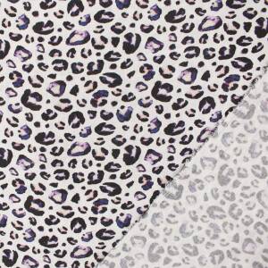 Musselin Stoff Leoprint, Double Gauze, weiß