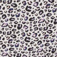 Musselin Stoff Leoprint, Double Gauze, weiß