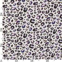 Musselin Stoff Leoprint, Double Gauze, weiß