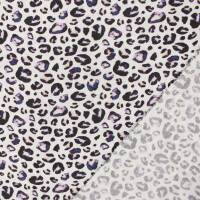 Musselin Stoff Leoprint, Double Gauze, weiß