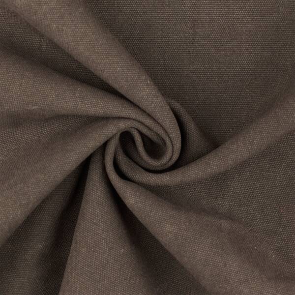 Canvas Stoff stonewashed, uni dunkelbraun