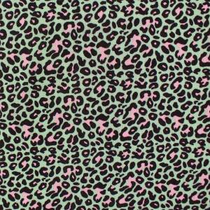 Musselin Stoff Leoprint, Double Gauze, mint/rosa
