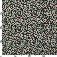 Musselin Stoff Leoprint, Double Gauze, mint/rosa