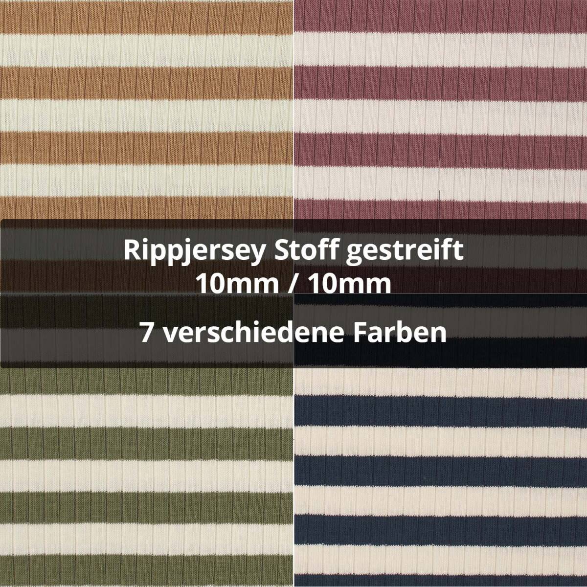 Rippjersey Stoff gestreift, 10mm/10mm box